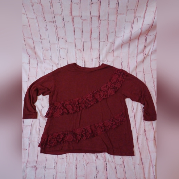 🤍 GUC Joe Boxer Women's Burgandy Long Sleeve Shirt Size 3X - Picture 10 of 11